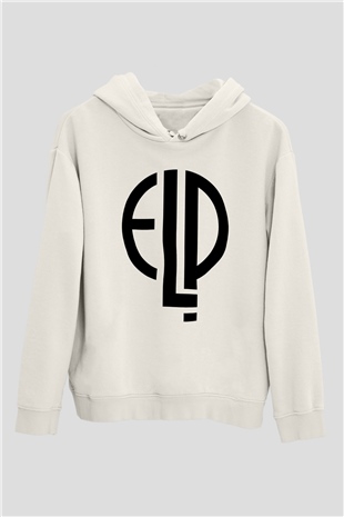Emerson, Lake and Palmer Beyaz Unisex Kapşonlu Sweatshirt