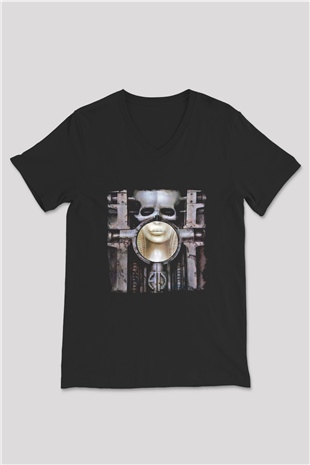 Emerson,Lake and Palmer Baskılı Unisex Siyah V Yaka Tişört