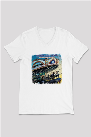 Emerson,Lake and Palmer Baskılı Unisex Beyaz V Yaka Tişört