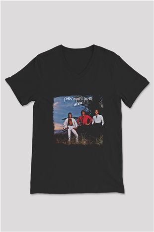 Emerson,Lake and Palmer Baskılı Unisex Siyah V Yaka Tişört