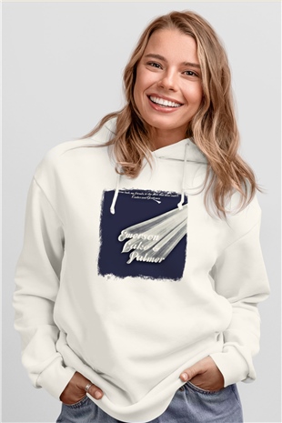 Emerson,Lake and Palmer Baskılı Unisex Beyaz Hoodie