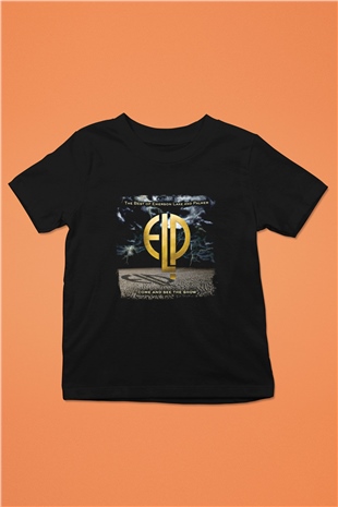 Emerson,Lake and Palmer Baskılı Unisex Siyah Çocuk Tişört