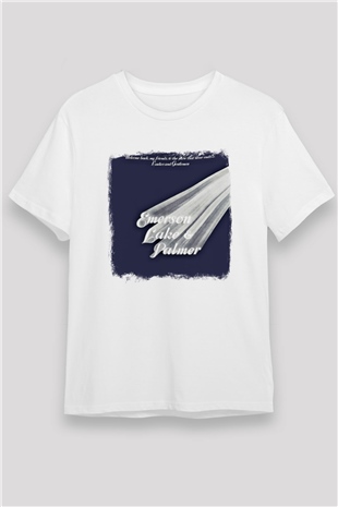 Emerson,Lake and Palmer Baskılı Unisex Beyaz Tişört