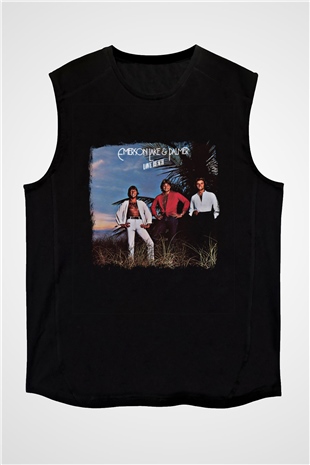Emerson,Lake and Palmer Baskılı Unisex Siyah Kolsuz Tişört
