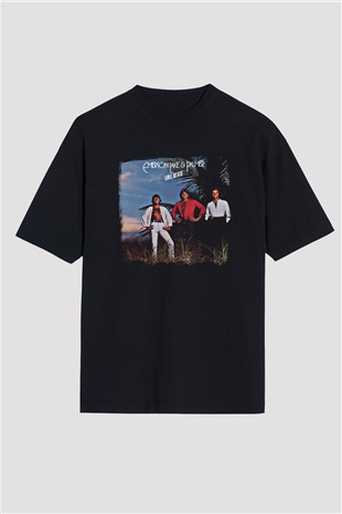 Emerson,Lake and Palmer Baskılı Unisex Siyah Oversize Tişört