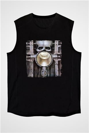 Emerson,Lake and Palmer Baskılı Unisex Siyah Kolsuz Tişört