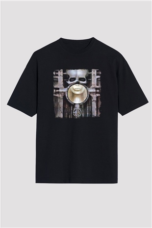 Emerson,Lake and Palmer Baskılı Unisex Siyah Oversize Tişört