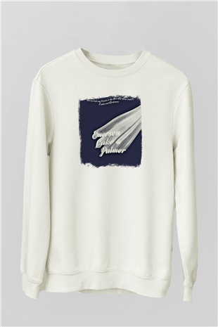 Emerson,Lake and Palmer Baskılı Unisex Beyaz Sweatshirt
