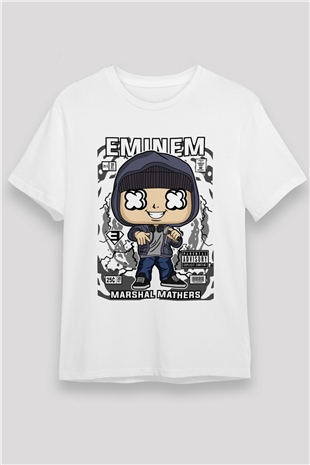 Eminem 8 Mile Baskılı Unisex Beyaz Tişört