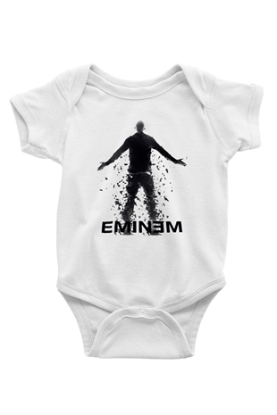 Eminem Baskılı Beyaz Unisex Bebek Body - Zıbın