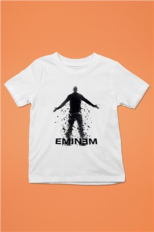 Eminem Baskılı Beyaz Unisex Çocuk Tişört