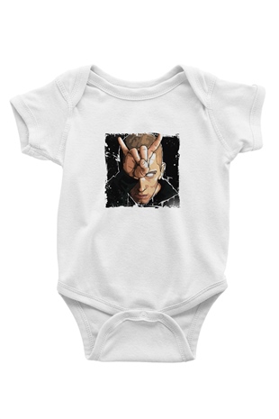Eminem Baskılı Unisex Beyaz Bebek Body - Zıbın