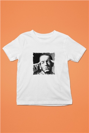 Eminem Baskılı Unisex Beyaz Çocuk Tişört