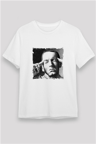 Eminem Baskılı Unisex Beyaz Tişört