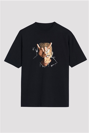 Eminem Baskılı Unisex Oversize Siyah Tişört