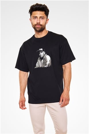 Eminem Baskılı Unisex Oversize Siyah Tişört