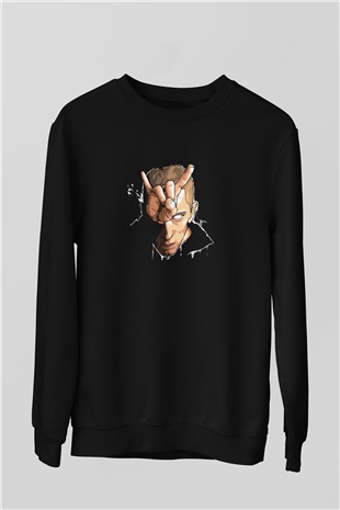 Eminem Baskılı Unisex Siyah Sweatshirt