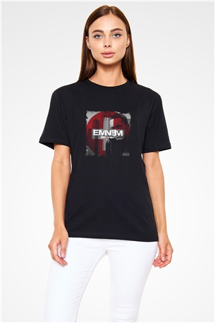 Eminem Baskılı Unisex Siyah Tişört