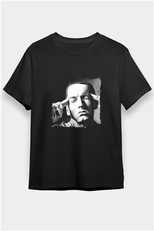 Eminem Baskılı Unisex Siyah Tişört