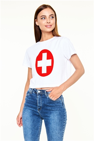 Eminem Beyaz Croptop Tişört