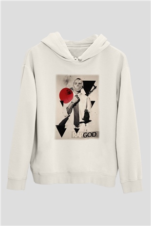 Eminem Beyaz Unisex Kapşonlu Sweatshirt