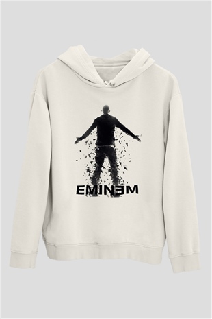Eminem Beyaz Unisex Kapşonlu Sweatshirt