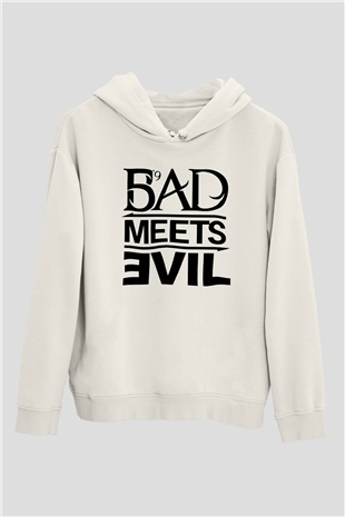 Eminem Beyaz Unisex Kapşonlu Sweatshirt