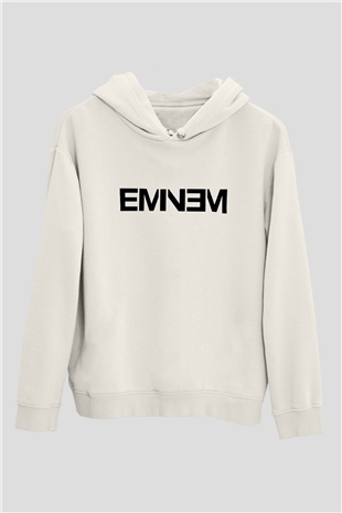 Eminem Beyaz Unisex Kapşonlu Sweatshirt