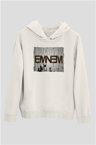Eminem Beyaz Unisex Kapüşonlu Sweatshirt