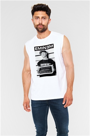 Eminem Beyaz Unisex Kolsuz Tişört