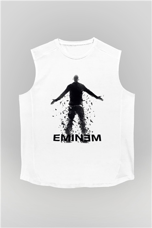 Eminem Beyaz Unisex Kolsuz Tişört