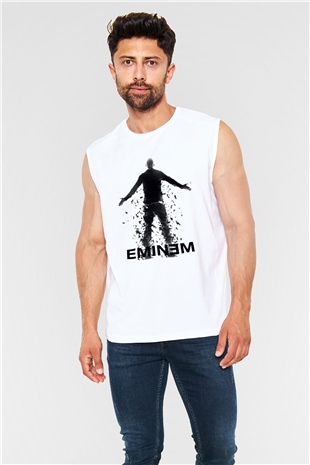 Eminem Beyaz Unisex Kolsuz Tişört