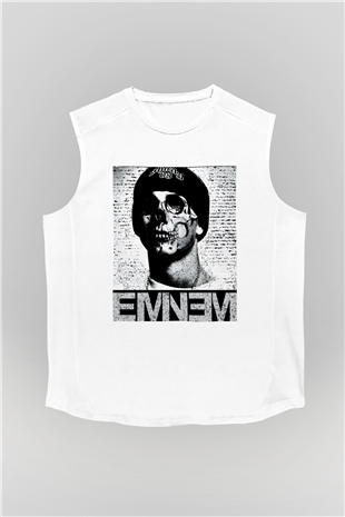 Eminem Beyaz Unisex Kolsuz Tişört