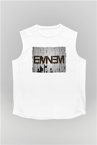 Eminem Beyaz Unisex Kolsuz Tişört