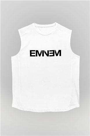 Eminem Beyaz Unisex Kolsuz Tişört