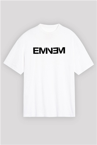 Eminem Beyaz Unisex Oversize Tişört T-Shirt