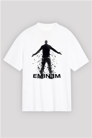 Eminem Beyaz Unisex Oversize Tişört T-Shirt