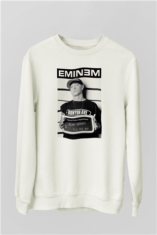 Eminem Beyaz Unisex Sweatshirt