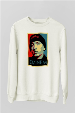 Eminem Beyaz Unisex Sweatshirt