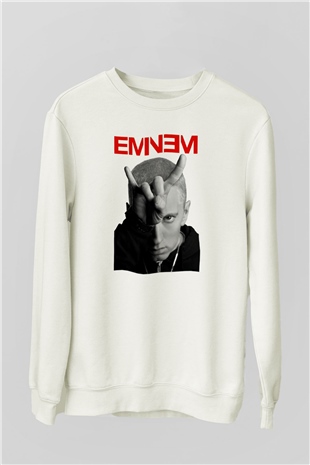 Eminem Beyaz Unisex Sweatshirt