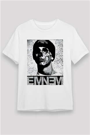 Eminem Beyaz Unisex Tişört T-Shirt - TişörtFabrikası