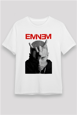 Eminem Beyaz Unisex Tişört T-Shirt - TişörtFabrikası