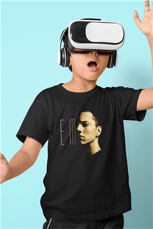 Eminem Siyah Unisex Çocuk Tişört