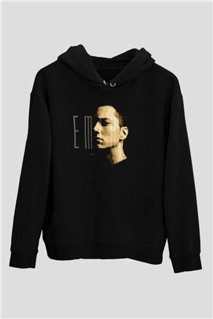 Eminem Siyah Unisex Kapüşonlu Sweatshirt