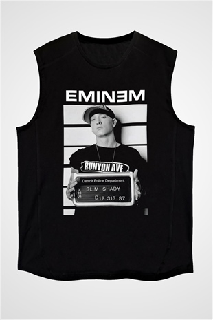 Eminem Siyah Unisex Kolsuz Tişört