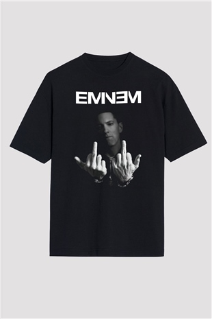 Eminem Siyah Unisex Oversize Tişört T-Shirt