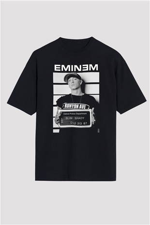 Eminem Siyah Unisex Oversize Tişört T-Shirt