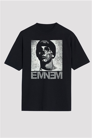 Eminem Siyah Unisex Oversize Tişört T-Shirt