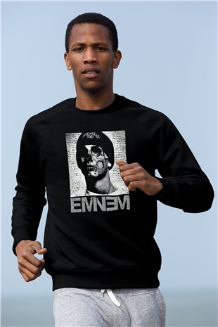 Eminem Siyah Unisex Sweatshirt