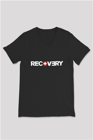 Eminem Siyah Unisex V Yaka Tişört T-Shirt